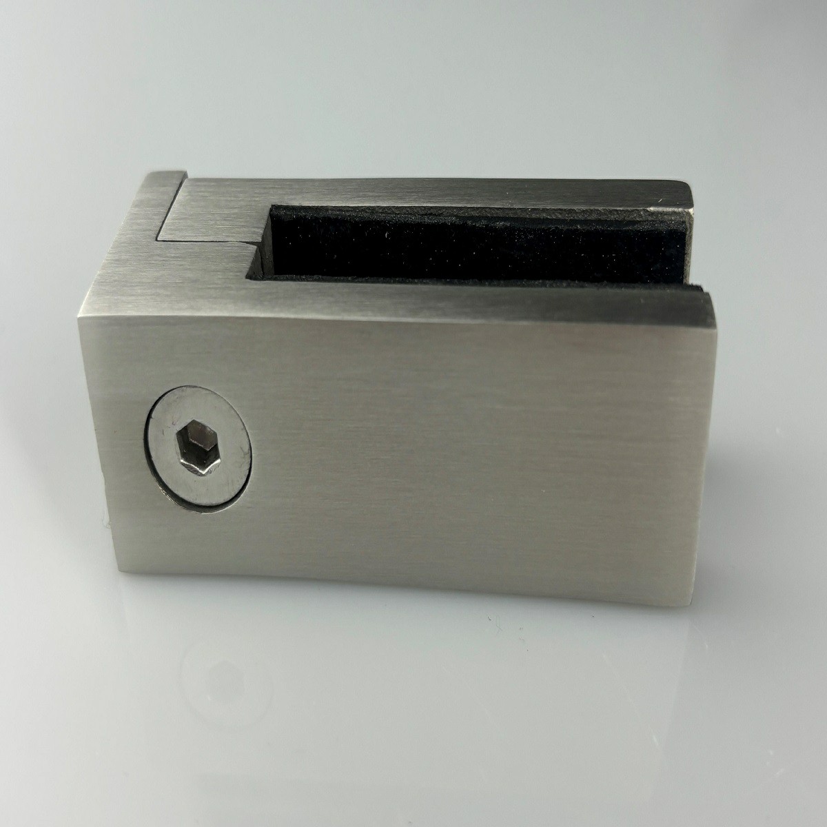 Glass Clamp - Wall Mount - Satin Stainless Steel